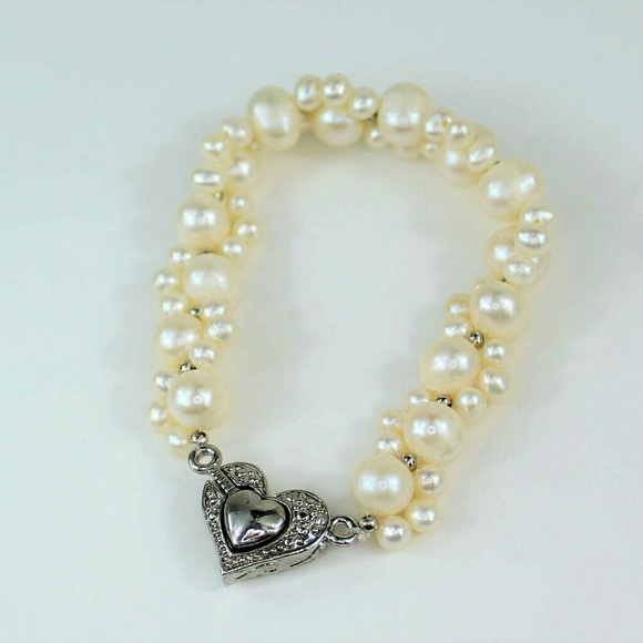 Genuine Freshwater Pearl Multi-strand Bracelet - Picture 2 of 4